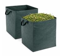 Pack of 2 Heavy Duty Garden Waste Bags - 82L Reusable Waterproof Garden, Rubbish Sacks with Handles, Tear-Resistant, Collapsible, For Grass Trimmings, Leaves, Indoor Storage Bags (82, litres)