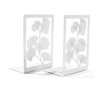 Pack of 2 Heavy Duty Metal Bookends for Shelves Hollowed Leaf Bookends Metal Book Stopper for Home Library Office Unique Bookend