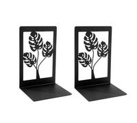 Pack of 2 Heavy Duty Metal Bookends for Shelves Hollowed Leaf Bookends Metal Book Stopper for Home Library Office Unique Bookend