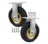 Pack of 2 Heavy Duty Pneumatic Caster Wheels 6 8 10 Inch 661lbs Load Capacity Shock Absorbing Silent Swivel Castors for Furniture & DIY Projects