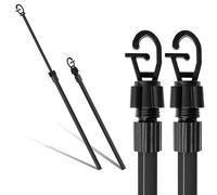 Pack of 2 Heavy Duty Telescopic Washing Line Props 2.6 Meter - Adjustable Washing Line Pole Extendable Black Metal Support Drying Line Poles for Outdoor Clothes & Laundry Line