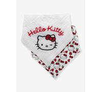 Pack of 2 Hello Kitty baby bandana bibs in cotton gauze white