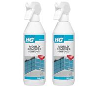 Pack of 2 HG Mould Remover Foam Spray 500ml, Heavy Duty Mould & Mildew Cleaner with Low Odour Formula Use on Walls, Shower, Sauna, Conservatory, Swimming Pools, Grout & Seals by ZINNIAUK
