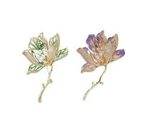 Pack of 2 hibiscus flower brooch set made from alloy for women, versatile wear for work weddings and parties