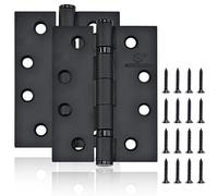 Pack of 2 Hinges Black, 100 x 76 x 3 mm Door Hinges for Wooden Doors, Hinge, Foldable for Interior and Exterior Doors of Commercial Buildings