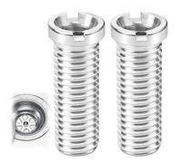 Pack of 2 Hollow Screw Sink M12 x 35 mm, Stainless Steel Connection Screw for Strainer Basket Valve, Rustproof, Ideal as Blanco Sink Accessory & Universal Replacement Part, Silver