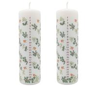 Pack of 2 Holly and the Ivy Advent Pillar Candles | Traditional Christmas Advent Calendar Candles with Numbers - 20cm
