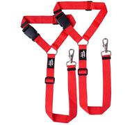 Pack of 2 Hoof n Paw Dog Headrest Car Seat Belt - Adjustable Length Fit Both Large & Small Dogs - Universal Design Fit All Car Headrest - Strong Nylon Webbing - 10 Colours (Red)