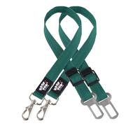 Pack of 2 Hoof n Paw Premium Nylon Dog Seat Belts for Cars UK - Adjustable Dog Car Seat Belt and Secure Puppy Harness for Safe Travel (Green)