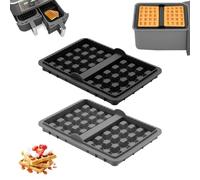 Pack of 2 Hot Air Fryer Accessories, Waffle Insert Accessories with Ninja AF400EU, AF451EU, and AF500EU, Double Silicone Baking Tray Insert, Belgian Waffle Iron Silicone Accessories