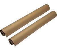Pack of 2 Imitation Brown Kraft Paper Roll 500mm x 50m - for Arts & Crafts Gift Wrapping Paper Void Filling & More