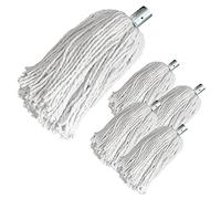 Pack of 2 Industrial Mop Heads Replacement, PY.12 Pure Yarn Cotton Mop with Galvanised Mop Socket, Heavy Duty Mop Heads for All-Around Floor Cleaning