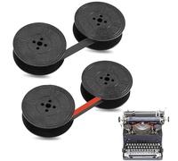 Pack of 2 Ink Ribbon for Typewriter, 7 Metre Nylon Typewriter Ink Ribbon, Typewriter Replacement Pack, Typewriter Tape Compatible with Models DIN 2103 32755 - Red, Black + Black