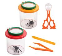 Pack of 2 Insect Catchers, Magnifying Cups, Insect Catcher, Insect Viewer with Tweezers, Cup Magnifier, ABS Plastic Cup Magnifier Set for Outdoor Science Nature Exploration