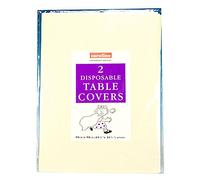 Pack Of 2 IVORY Paper Table Covers (Caroline){90cm x 90cm}