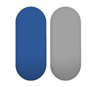 Pack of 2 Jersey 100% Cotton Moses Basket Fitted Sheets for Baby Oval Shape Mattress (Royal Blue + Grey)