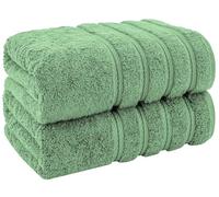 Pack of 2 Jumbo Bath Sheet 100 x 200 cm Premium 100% Egyptian Combed Cotton Luxury Towel Ultra Soft & High Absorbent Quick Dry Hotel Quality Extra Large Bathroom Towels (Sage Green)