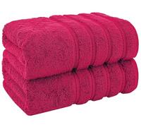 Pack of 2 Jumbo Bath Sheet 100 x 200 cm Premium 100% Egyptian Combed Cotton Luxury Towel Ultra Soft & High Absorbent Quick Dry Hotel Quality Extra Large Bathroom Towels (Pink)