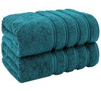 Pack of 2 Jumbo Bath Sheet 100 x 200 cm Premium 100% Egyptian Combed Cotton Luxury Towel Ultra Soft & High Absorbent Quick Dry Hotel Quality Extra Large Bathroom Towels (Blue Lagoon)