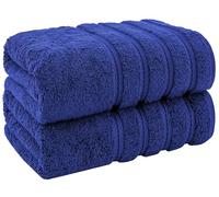 Pack of 2 Jumbo Bath Sheet 100 x 200 cm Premium 100% Egyptian Combed Cotton Luxury Towel Ultra Soft & High Absorbent Quick Dry Hotel Quality Extra Large Bathroom Towels (Blue)