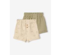Pack of 2 jungle baby shorts khaki