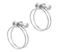 (Pack of 2) KCT 47-52mm Double Wire Adjustable Hose Clips Pipe Screw Clamps