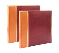 Pack of 2 Kenro Grace Traditional Photo Album 100 Pages 28x33cm Deep Red Faux Leather Non-Adhesive Pages - KD103RD