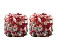 Pack of 2 Knitting and Crochet Yarn 100g Ultra Soft Thick Knitting Wool Yarn with Pom Poms Knit Crochet Yarn Assorted Colors for Hats Blankets Scarves