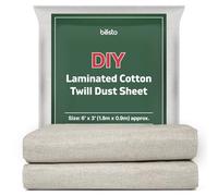 Pack of 2 Laminated Cotton Dust Sheet for Decorating, Polythene Backed Painting Sheets (6ft X 3ft)