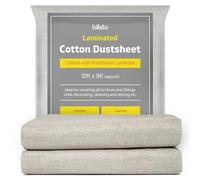 Pack of 2 Laminated Cotton Twill Dust Sheet for Decorating (12ft x 9ft) | Waterproof Twill Laminated Polythene Backed Reusable Paint Sheets for Furniture & Construction; Protects Against Dust, Debris