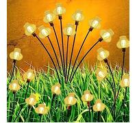 Pack of 2 Lantern 10 LED Outdoor Garden Solar Firefly Light Obasyhig Black One Size