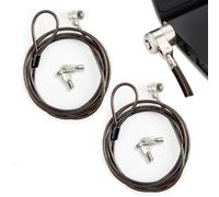 Pack of 2 Laptop Lock, Carbon Steel Lock Head, 2 m Long Cut Resistant Steel Locking Cable, Key Closure, for Lenovo, Asus, Acer Laptops (for Kensington 3 x 7 mm Security Slots)