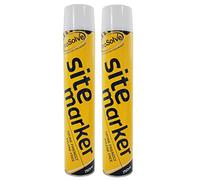 (PACK OF 2) Large 750ml WHITE Line Marking Spray paint survey builders marker Sports Grounds