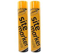 (PACK OF 2) Large 750ml YELLOW Line Marking Spray paint survey builders marker Sports Grounds
