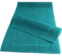 Pack of 2 Large Bath Mats Luxury 100% Cotton Terry Towel Rugs 1000-GSM Extra Soft Floor Towel Non Slip Quick Dry Shower Bathroom Mats (Teal)