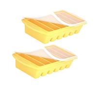 Pack of 2 Large Ice Block Trays Featuring Covers for Chilling Soup Sauce Beverage and Puree Stackable Design Saves Space in Fridge Bulk Freezing Block Tray
