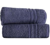 Pack of 2 Large Jumbo Bath Sheets 500 GSM 100% Egyptian Cotton Big Bath Towels Super Absorbent Soft Hotel Quality XL Bathroom Towel Set (Navy Blue)