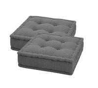 Pack of 2 Large Square Booster Cushion Grey 45x45x20cm - Soft Fleece Seat Pad for Armchair, Sofa, Office & Dining Chairs - Firm Support for Elderly, Pregnant Women, Post Surgery & Home Comfort