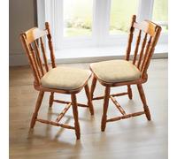 Coopers of Stortford 2 Pack Durable Textured Chenille Memory Foam Seat Pads L40 x W40cm (Latte)