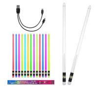 Pack of 2 LED Light Drumsticks, 13 Colour Gradient LED Light Drumsticks, Illuminated Drumsticks, Luminous Drumsticks, Rechargeable Light Drum Sticks with Switch for Stage Performances