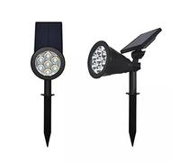 Pack of 2 LED Solar Spotlights, 7W Solar Spike Garden Light,1800 mAh battery, 5.5V 1.5W Solar Panel, IP44, RGB