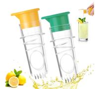 Pack of 2 Lemon Squeezer with Screw Cap, Mini Lemon Pourer Made of BPA-Free Plastic, Lemon Juicer, Lime Squeezer, Hand Citrus Juicer for Lemon, Mandarin, Orange Juicing