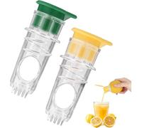 Pack of 2 Lemon Squeezers, Reusable Manual Lemon Squeezer, Citrus Juicer, Easy to Clean Hand Juicer, Compact Juicer, Suitable for Juicing Limes, Oranges and Lemons (Green Yellow)