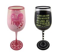 Pack of 2 Lennon & McCartney Wine Glasses (All You Need & and I Love Her)