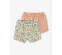 Pack of 2 lightweight fleece shorts for newborns clay beige