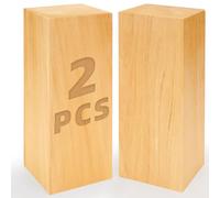 Pack of 2 lime wood for carving, untreated soft carving blocks for crafts and turning, linden blanks wooden blanks carving wood for children, beginners, adults, solid wooden block (7.5 x 7.5 x 20 cm)