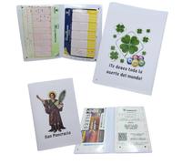 Pack of 2 Lottery Cases with St Pancracio and Lucky Clover | Large 170x240mm and Small 177x130mm Case with 2 Pockets | For 10th Lottery, Christmas, Gift and Sweepstakes