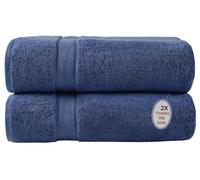 Pack of 2 Luxury Super Jumbo Bath Sheet 100% Egyptian Cotton Oversized 100 x 200 cm -Bath Towel Sheet-700GSM Ultra Soft & Highly Absorbent Large Bathroom Towel Set (Blue)