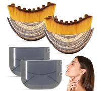 Pack of 2 Lymphatic Contour Face Brush-Facial Dry Brush-Lymphatic Drainage Massager,Soft Dry Brushing Beauty Tool for Jawline, Chin & Facial Sculpting Designed to Fit Precisely (2 pc)