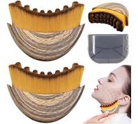 Pack of 2 Lymphatic Face Brush, Lymphatic Drainage Face Brush, Lymphatic Drainage Massager for Face, Lymphatic Contour Face Brush, Face Contour Stress Relief Brushes, for Sensitive Skin